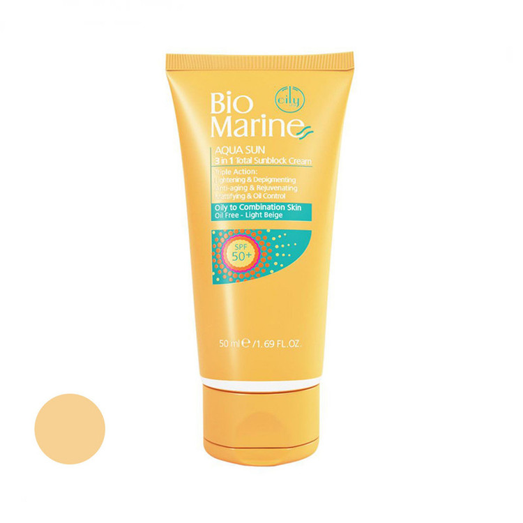 کرم ضد آفتاب رنگی بایومارین SPF 30 مدل روشن کننده 01 مناسب پوستهای چرب حجم 50 میلی لیتر