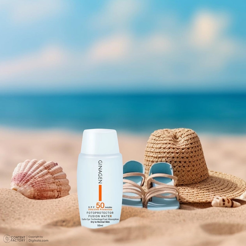 کرم ضدآفتاب بیرنگ ژیناژن مدل SPF50، مناسب پوستهای معمولی و خشک، حجم 50 میلیلیتر