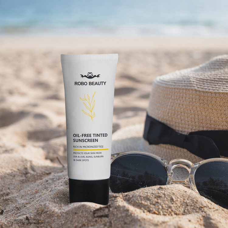 کرم ضدآفتاب رنگی SPF50 روبو بیوتی مدل Oil Free مناسب پوستهای چرب، حجم 40 میلیلیتر