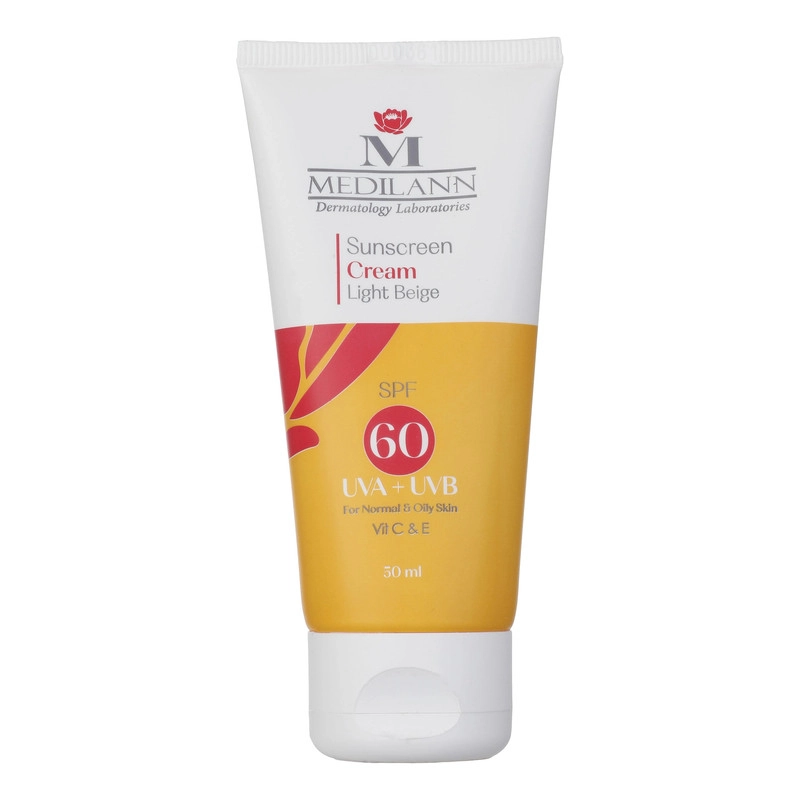 کرم ضد آفتاب رنگی مدیلن SPF 60 مدل Light Beige مناسب پوستهای معمولی و چرب حجم 50 میلیلیتر