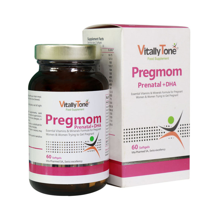کپسول پرگمام + دی اچ ای ویتالی تون مخصوصو خانم باردار بسته 60 عددی