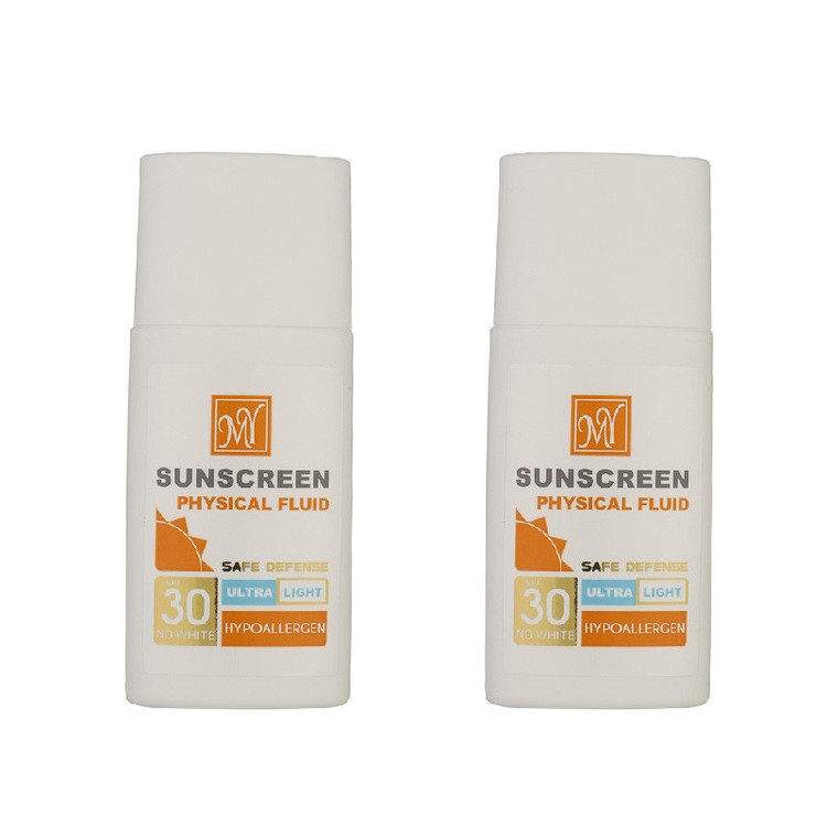 فلوئید ضد آفتاب بی رنگ مای +SPF30 مدل Hypoallergen مناسب انوع پوست حجم 50 میلی لیتر مجموعه 2 عددی