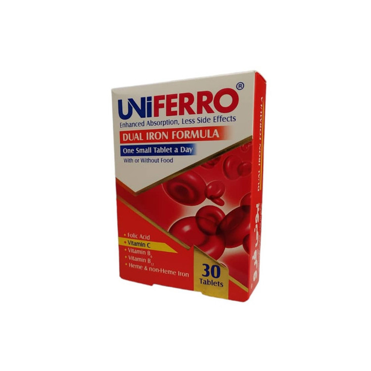 قرص آهن یونی فرو ابیان دارو بسته 30 عددی