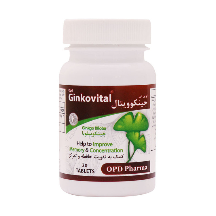 قرص جینکوویتال او پی دی فارما بسته 30 عددی