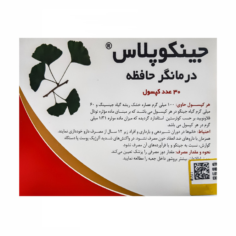 کپسول جینکو پلاس بهار پایا بسته 30 عددی