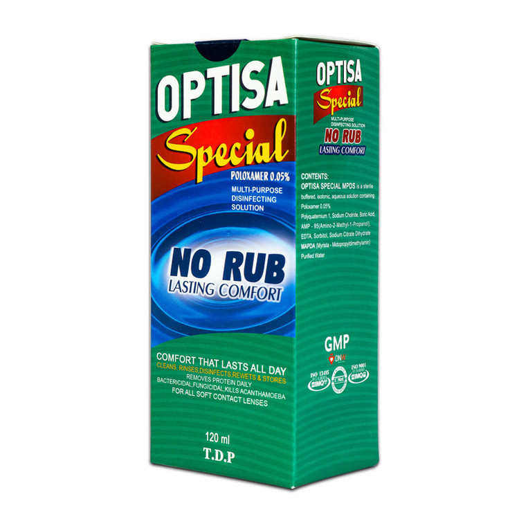 محلول شستشوی لنز اپتیسا مدل No Rub حجم 120 میلی لیتر