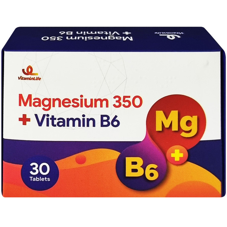 قرص منیزیم 350 و ویتامین ب 6 ویتامین لایف بسته 30 عددی