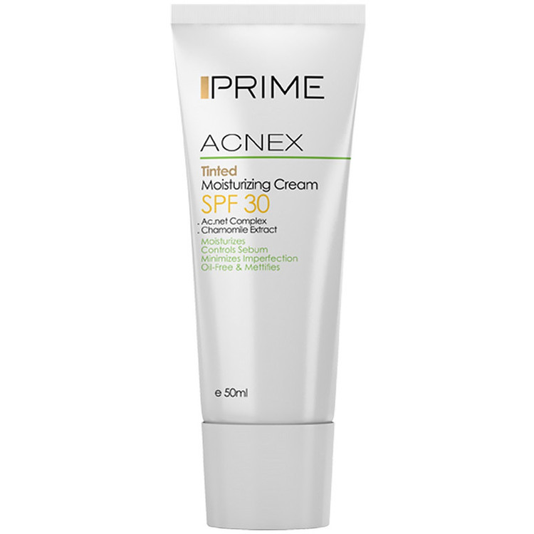 کرم مرطوب کننده رنگی پریم مدل Acnex SPF30 حجم 50 میلی لیتر
