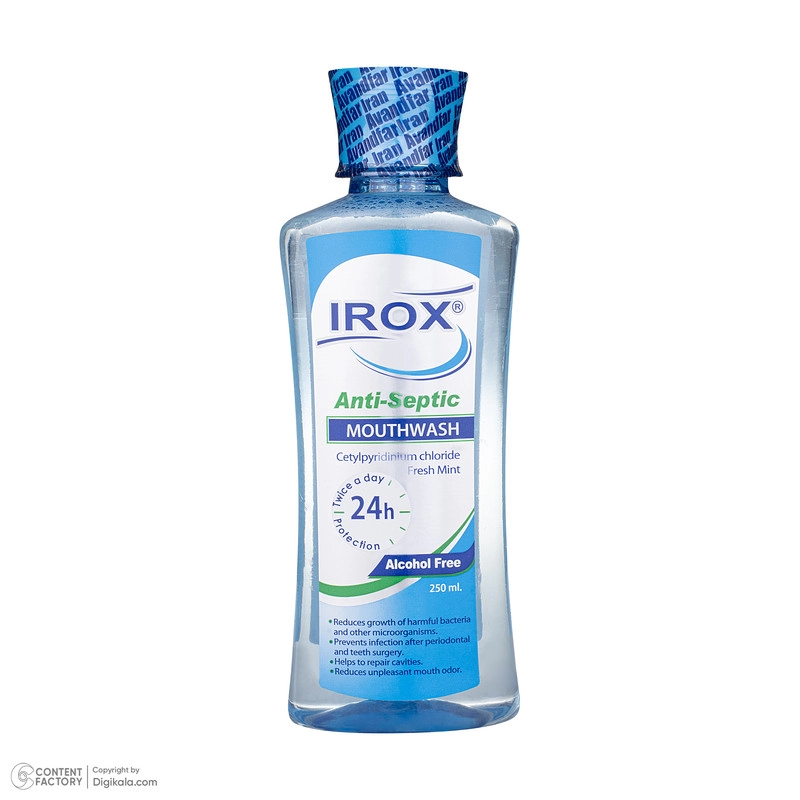 دهان شویه ایروکس مدل Anti Septic حجم 250 میلی لیتر