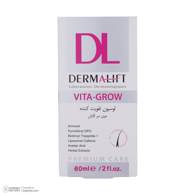 لوسیون تقویت کننده مو آقایان درمالیفت مدل VITA GROW حجم 60 میلی لیتر