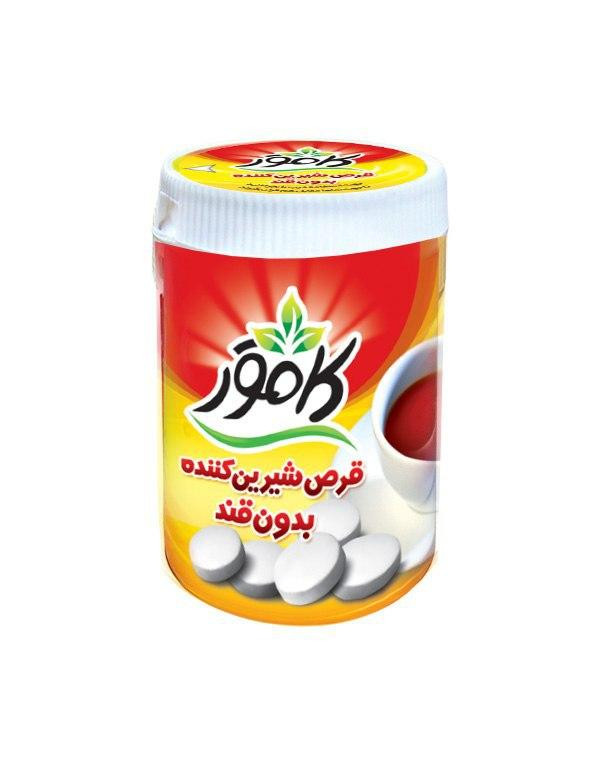 کامور قرص شیرین کننده کم کالری و بدون قند استوانه ای 250 عددی