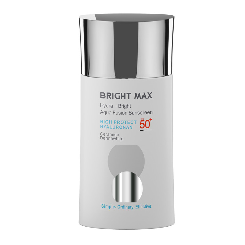 کرم ضدآفتاب بدون رنگ برایت مکس SPF50 مدل آکوا فیوژن مناسب انواع پوست، حجم 50 میلیلیتر
