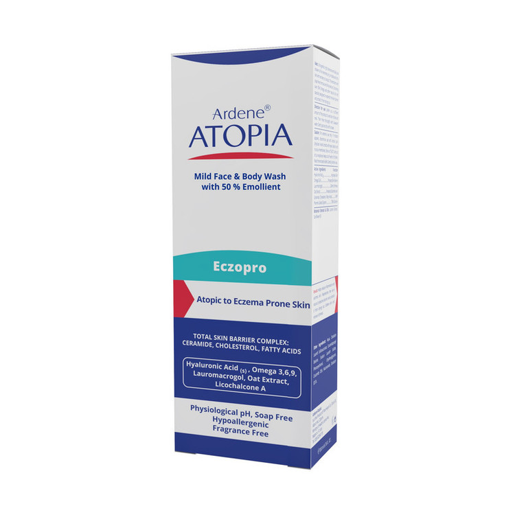 لوسیون شستشو بدن و صورت آردن آتوپیا مدل اگزو پرو مناسب پوست های خشک حجم 200 میلی لیتر
