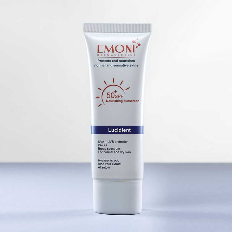 کرم ضد آفتاب بدون رنگ امونی SPF 50 مدل lucidient مناسب پوست های خشک و نرمال حجم 50 میلیلیتر