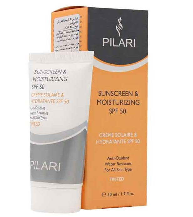 کرم ضد آفتاب رنگی پیلاری SPF 50 مدل TINTED مناسب انواع پوست