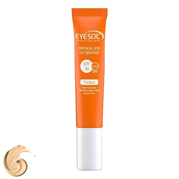 کرم ضدآفتاب رنگی آیسول SPF30 مخصوص دور چشم، حجم 15 میلیلیتر