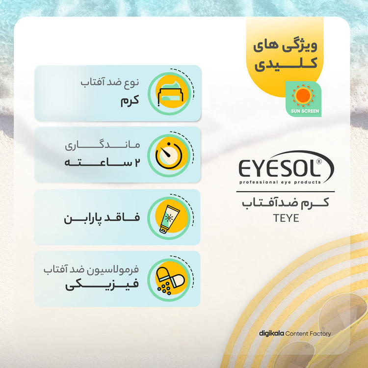 کرم ضدآفتاب رنگی آیسول SPF30 مخصوص دور چشم، حجم 15 میلیلیتر